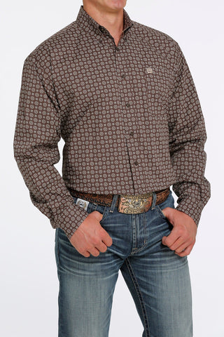 Cinch Men’s Button Down Stretch Western Shirt Brown - Cowboy SwaggerCinch Men’s Button Down Stretch Western Shirt Brown
