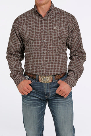 Cinch Men’s Button Down Stretch Western Shirt Brown - Cowboy SwaggerCinch Men’s Button Down Stretch Western Shirt Brown