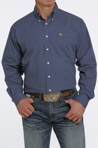 Cinch Men’s Geometric Print Button Down Royal Blue Western Shirt - Cowboy SwaggerCinch Men’s Geometric Print Button Down Royal Blue Western Shirt