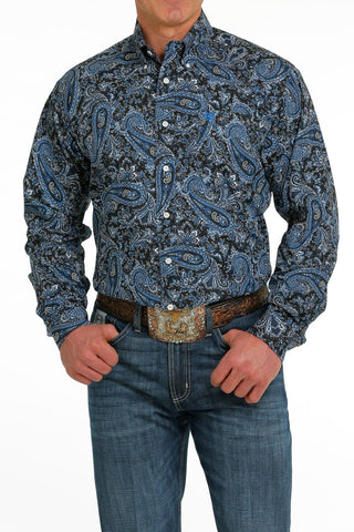 Cinch Men’s Paisley Print Button - Down Western Shirt Navy/Blue/Cream - Cowboy SwaggerCinch Men’s Paisley Print Button - Down Western Shirt Navy/Blue/Cream