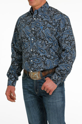 Cinch Men’s Paisley Print Button - Down Western Shirt Navy/Blue/Cream - Cowboy SwaggerCinch Men’s Paisley Print Button - Down Western Shirt Navy/Blue/Cream