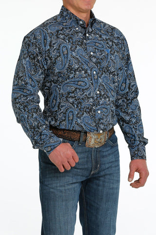 Cinch Men’s Paisley Print Button - Down Western Shirt Navy/Blue/Cream - Cowboy SwaggerCinch Men’s Paisley Print Button - Down Western Shirt Navy/Blue/Cream