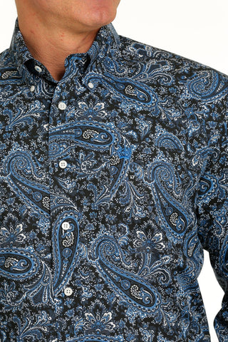 Cinch Men’s Paisley Print Button - Down Western Shirt Navy/Blue/Cream - Cowboy SwaggerCinch Men’s Paisley Print Button - Down Western Shirt Navy/Blue/Cream