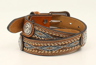 Cowboy Swagger Ariat Handsome Crosshatch Stamped Leather Strap Belt