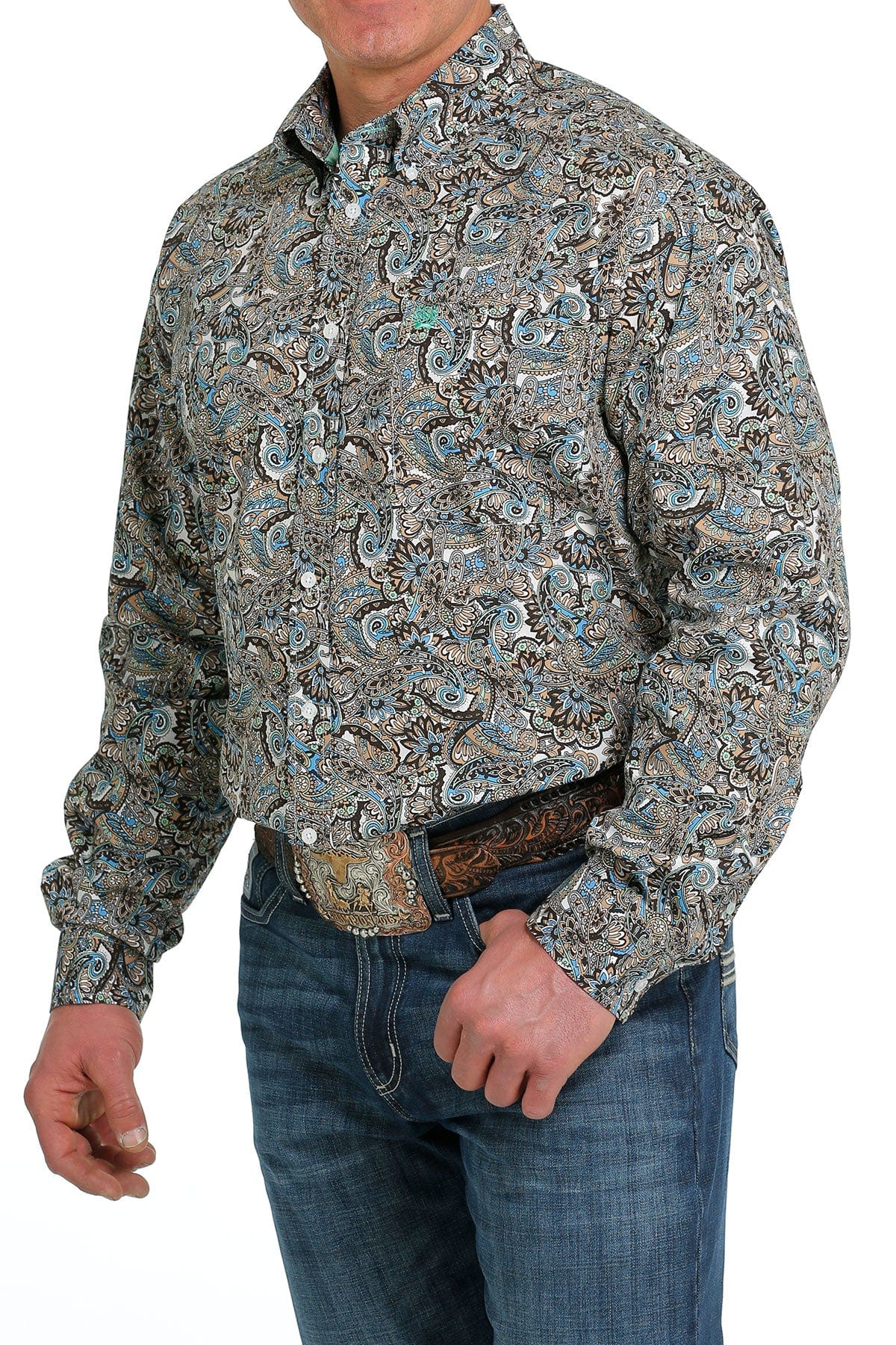 Cinch Men's Multi Color Print Button Up Long Sleeve Western Shirt