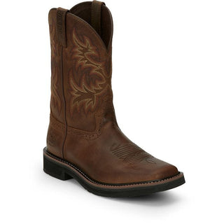 Cowboy Swagger Shoes 10 C Justin Kid’s Dark Brown Square Toe Western Boot