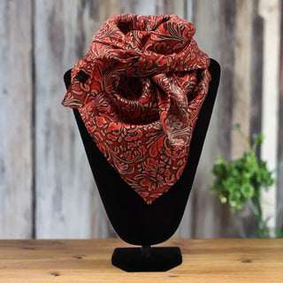 Cowboy Swagger Large Floral & Scrolling Red Print Wild Rag
