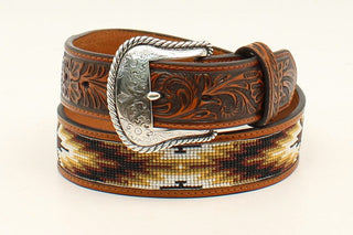 Cowboy Swagger Belts 40” Nocona Western Floral Embossed Beaded Men’s Belt