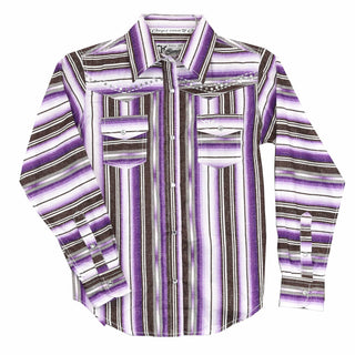 Cowgirl Hardware Girls Toddler Serape Long Sleeve Softstyle Shirt Purple - Cowboy SwaggerCowgirl Hardware Girls Toddler Serape Long Sleeve Softstyle Shirt Purple
