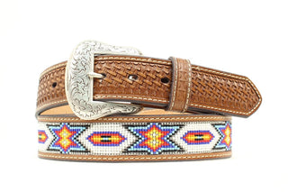Nocona Men’s Tan with Multi - Colored Beads Belt - Cowboy SwaggerNocona Men’s Tan with Multi - Colored Beads Belt