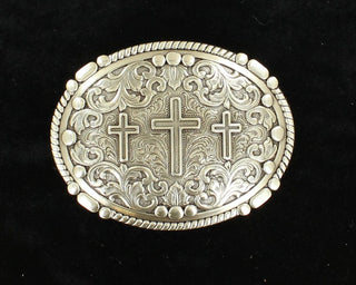 Nocona Scolling Pattern Crosses Belt Buckle - Cowboy SwaggerNocona Scolling Pattern Crosses Belt Buckle