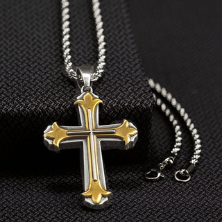 Rope Style Chain Cross Pendant Necklace - Cowboy SwaggerRope Style Chain Cross Pendant Necklace