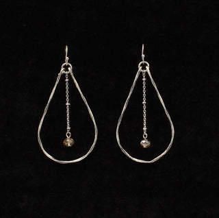 Silver Tone Hammered Hoop Earring - Cowboy SwaggerSilver Tone Hammered Hoop Earring