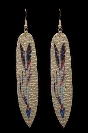 Silvet Strike Cream Leather Arrow Earring - Cowboy SwaggerSilvet Strike Cream Leather Arrow Earring