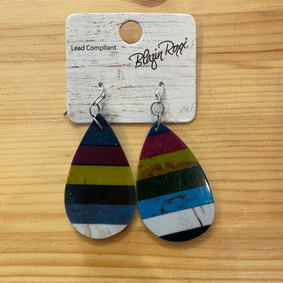 Striped Teardrop Earring - Cowboy SwaggerStriped Teardrop Earring