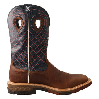 Twisted X Men’s 12" Western Work Boot Mocha & Navy - Cowboy SwaggerTwisted X Men’s 12" Western Work Boot Mocha & NavyShoes